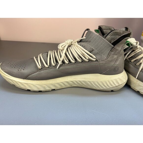 ECCO St.1 Lite Mens 13 Wild Dove Gray "YAK Leather" Mid Cut Sock Sneaker *READ - Picture 8 of 16